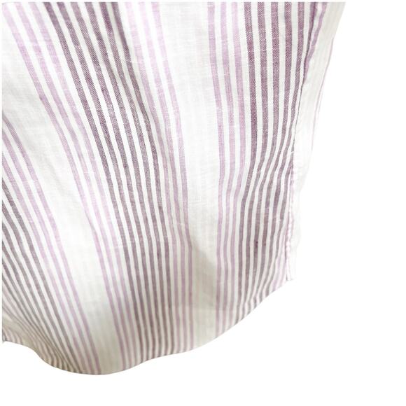 Chico’s Striped Non Iron Fresh Chic 100% Linen Button Down Size 3/XL Purple - Picture 5 of 8